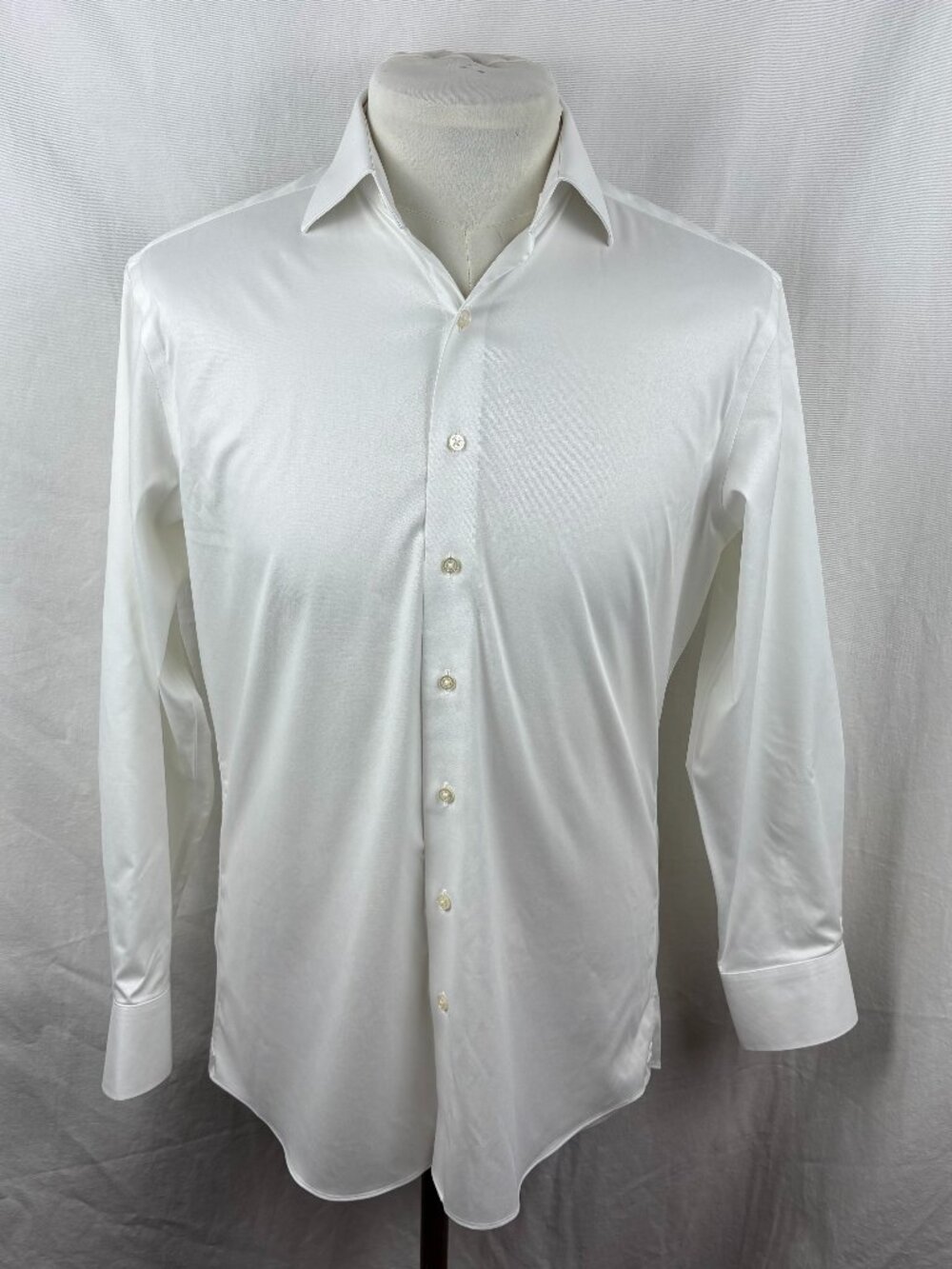 Proper Cloth White Non Iron Stretch Supima Twill Dress Shirt 15 Medium Slim